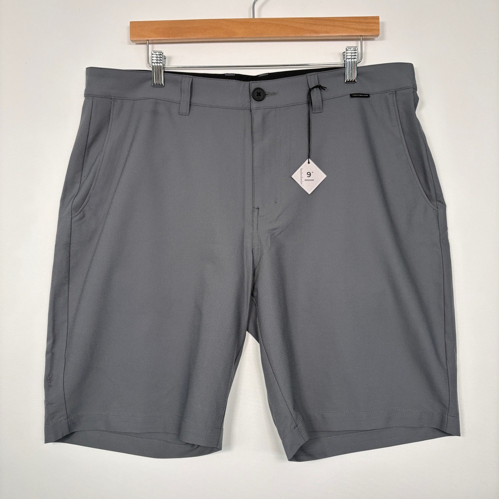 NWT TravisMathew Mens Wanderlust Short 36 Grey 9 Inch Inseam Golf Performance